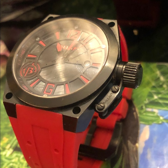 Men’s BALLAST Red Silicone Band Men’s Watch - Picture 4 of 5